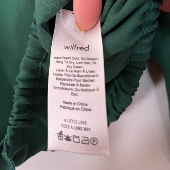 Aritzia, Wilfred bottle green, off shoulder, long sleeve blouse, elastic lines,S - Picture 6 of 7